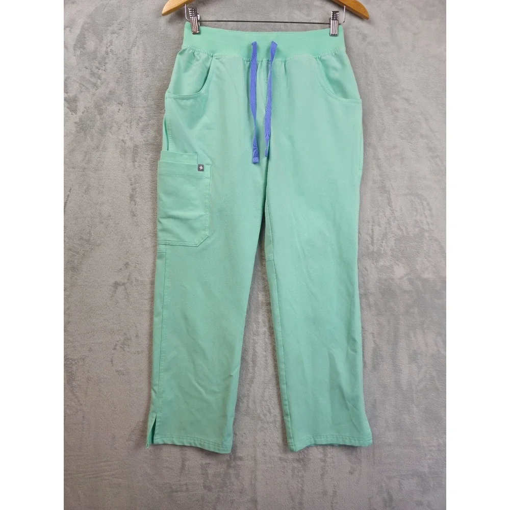 FIGS HW Yola Technical Collection Scrub Pants Women's XS Mint Green Cargo Pocket